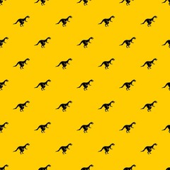 Theropod dinosaur pattern seamless vector repeat geometric yellow for any design