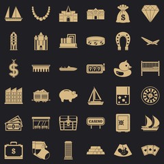 Investment icons set. Simple style of 36 investment vector icons for web for any design