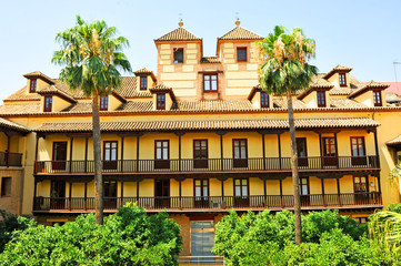 Patio of the House of Contratacion (Casa de la Contratacion). Real Alcazar in Seville, Andalusia, Spain