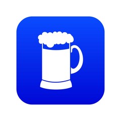 Mug of dark beer icon digital blue for any design isolated on white vector illustration
