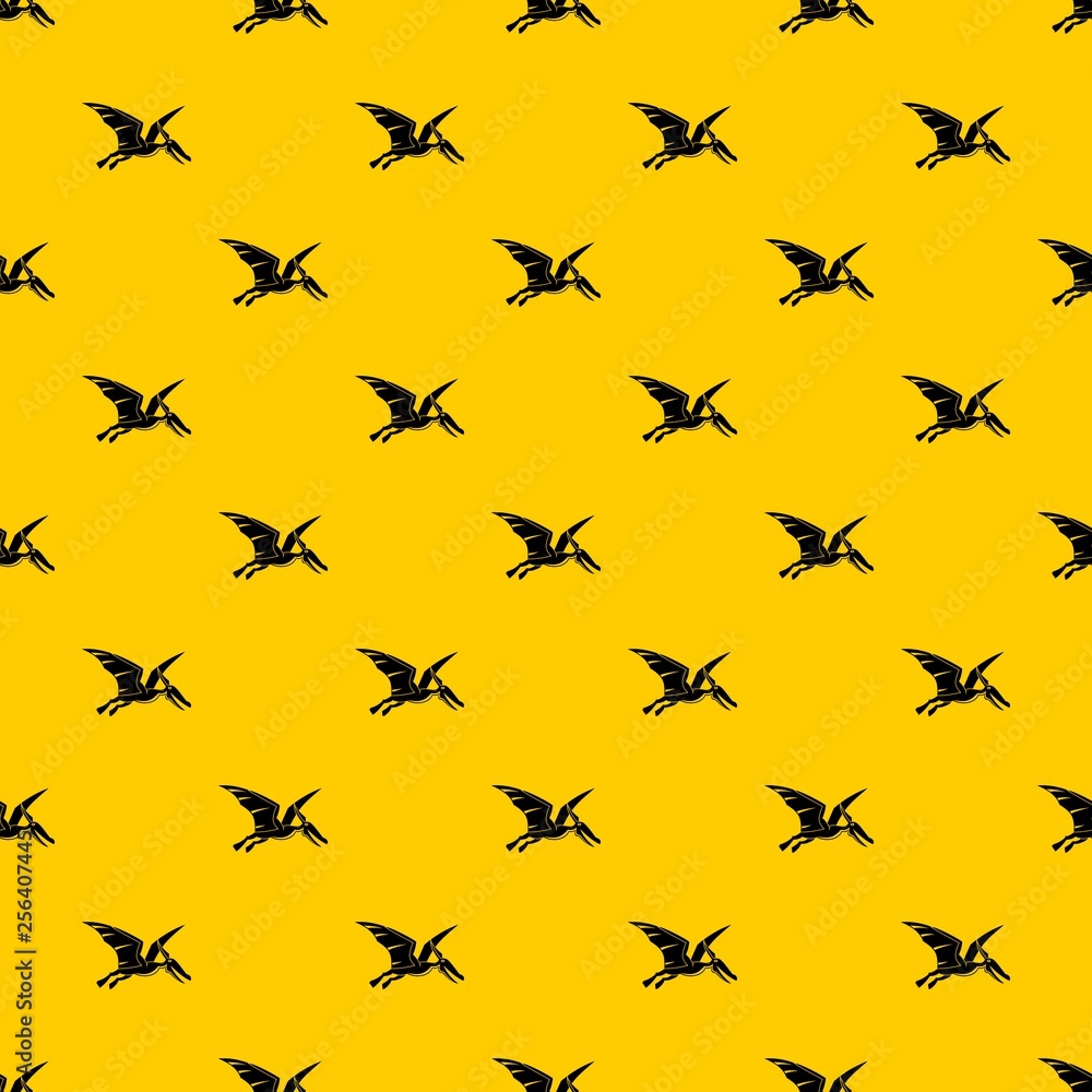 Poster pterosaurs dinosaur pattern seamless vector repeat geometric yellow for any design