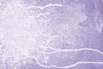 Violet spring watercolor texture with abstract washes and brush strokes on the white paper background. Chaotic abstract organic design.