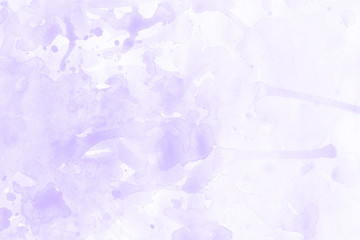 Obraz premium Violet spring watercolor texture with abstract washes and brush strokes on the white paper background. Chaotic abstract organic design.