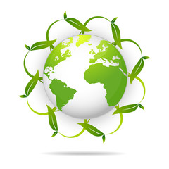 saving logo and ecology friendly concept World environmental Vector illustration