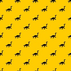 Elasmosaurine dinosaur pattern seamless vector repeat geometric yellow for any design