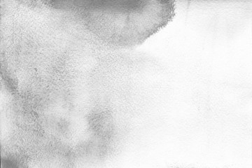 Silver spring watercolor texture with abstract washes and brush strokes on the white paper background. Chaotic abstract organic design.