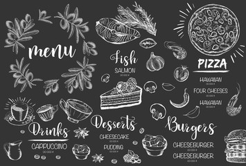 Restaurant cafe menu, template design. Food flyer.