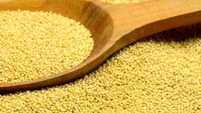 Amarant, healthy food of the Aztecs on a rotary table