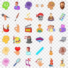 Creative occupation icons set. Cartoon style of 36 creative occupation vector icons for web for any design