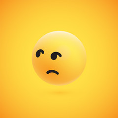 Fototapeta premium Cute high-detailed yellow 3D emoticon for web, vector illustration