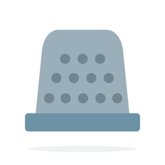 Sewing thimble vector flat isolated