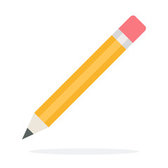 Eraser pencil vector flat isolated