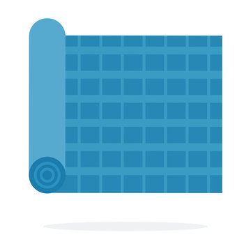 A roll of blue cloth in a cage vector flat isolated