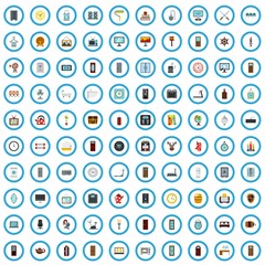 100 interior icons set in flat style for any design vector illustration