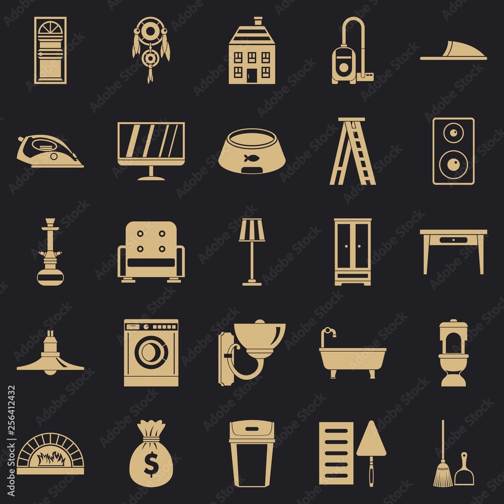 Poster quarters icons set. simple set of 25 quarters vector icons for web for any design