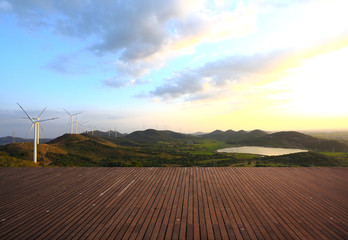 Fototapeta premium Eco-environmentally power generation of power turbines of green energy
