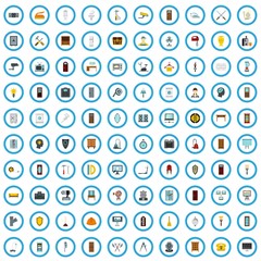 100 interior mastery icons set in flat style for any design vector illustration