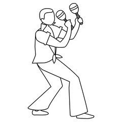 black tropical musician playing maracas character