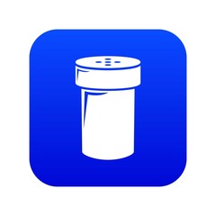 Salt shaker icon blue vector isolated on white background