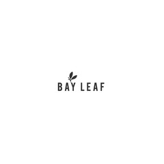Kitchen logo template, bay leaf. Vector hand drawn object.