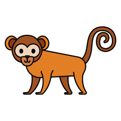 Plakat cute exotic monkey character