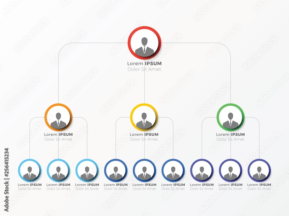Aufkleber organizational structure of the company. business hierarchy infographic elements. multi-level busine