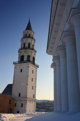 Obraz premium Old leaning tower in the city of Nevyansk
