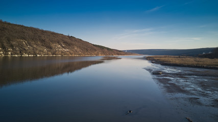 Blue river water surface