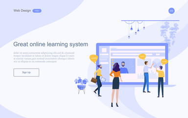 Modern flat design concept of education for website and landing page template.Online education, training and courses, learning, Vector illustration.