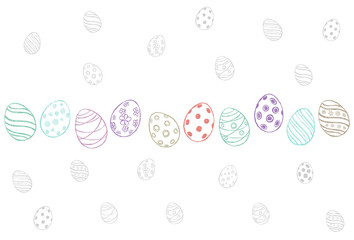 Doodle decorative eggs and elements for Easter.