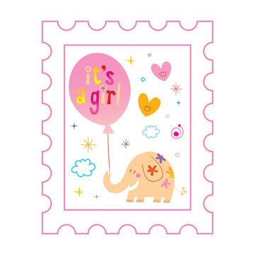 it's a girl card with cute elephant