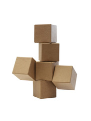 Obraz premium Brown Cardboard Cubes