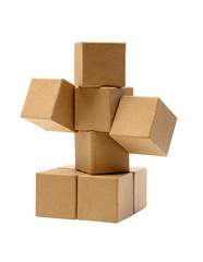 Brown Cardboard Cubes