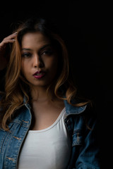 Naklejka premium Beautiful asian young lady model
