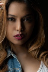 Fototapeta premium Beautiful Asian young lady model - close up