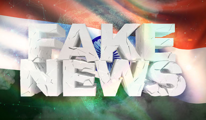 3D illustration of fake news concept with background flag of India.