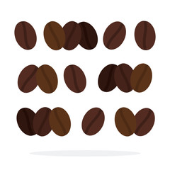 Roasted coffee in a row vector flat isolated
