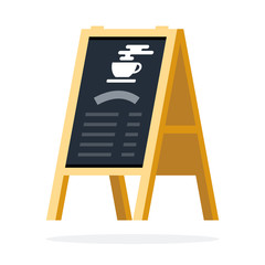 Street chalk board menu announcement vector flat isolated