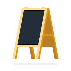 Empty street chalk board vector flat isolated