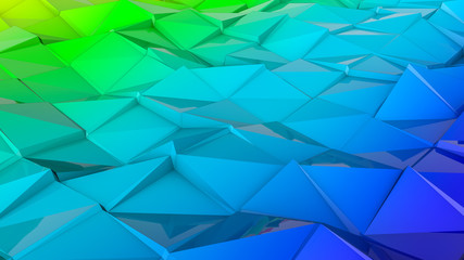 abstract three-dimensional plane of iridescent color. 3d render