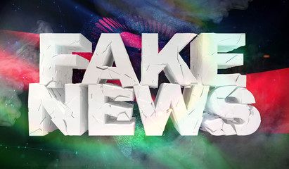 3D illustration of fake news concept with background flag of Malawi.