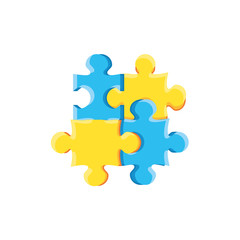 Obraz premium set of puzzle pieces isolated icon