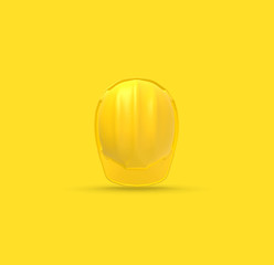 Yellow Helmet on Yellow Background 3D Rendering