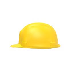Fototapeta premium Yellow Helmet on isolated White Background 3D Rendering