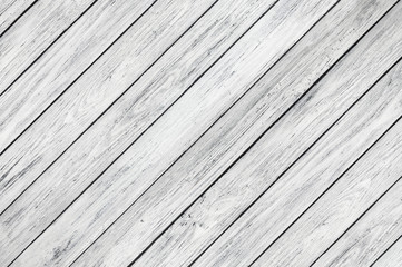 Natural background of white wooden plank boards diagonal