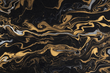 Marmortinte Papierstruktur schwarz silber gold