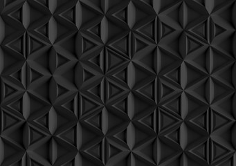 Parametric background based on triangular grid with different pattern of different volume 3D illustration