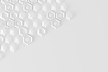 Parametric background based on hexagonal grid with different pattern of different volume 3D illustration