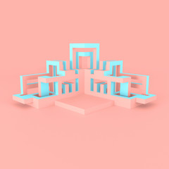 Abstract architectural concept 3D illustration