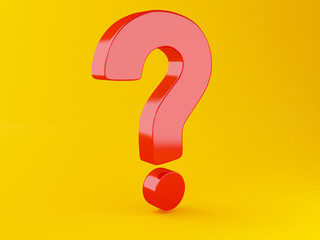 3d Red question mark